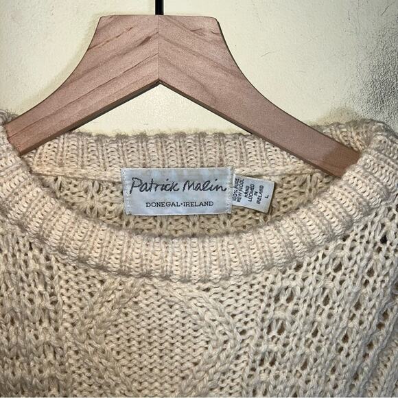 VNTG PATRICK MALIN wool Irish Fishermans cable knit sweater XL - Picture 4 of 4